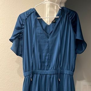 Ann Taylor satin maxi v neck flowy dress